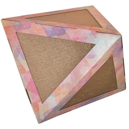 Pet Life ® 'Triangular Puzzle' Designer Premium Quality Kitty Cat Scratcher Lounge Toy and House with Catnip