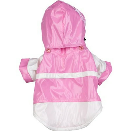 Pet Life ® 'Two-Tone' Waterproof Adjustable Dog Raincoat Jacket w/ Removable Hood