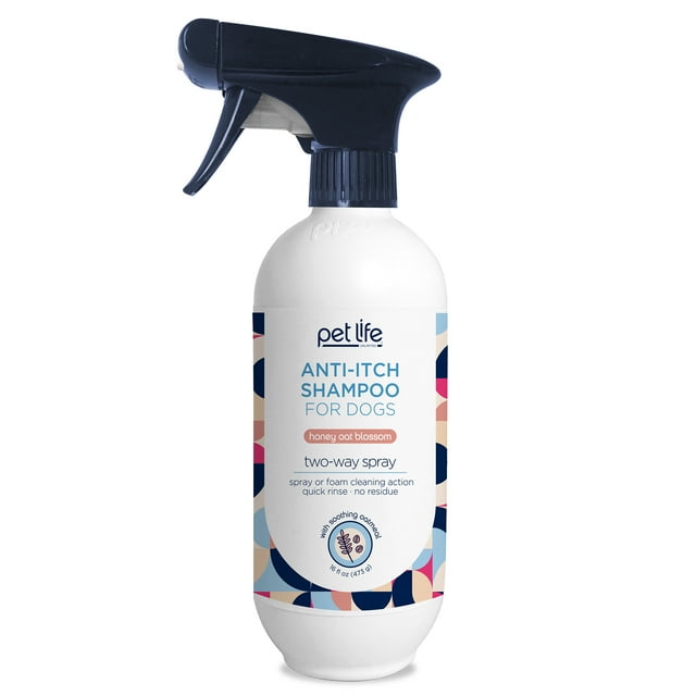 Pet Life Unlimited AntiItch Dog Shampoo with TwoWay Spray, Honey Oat