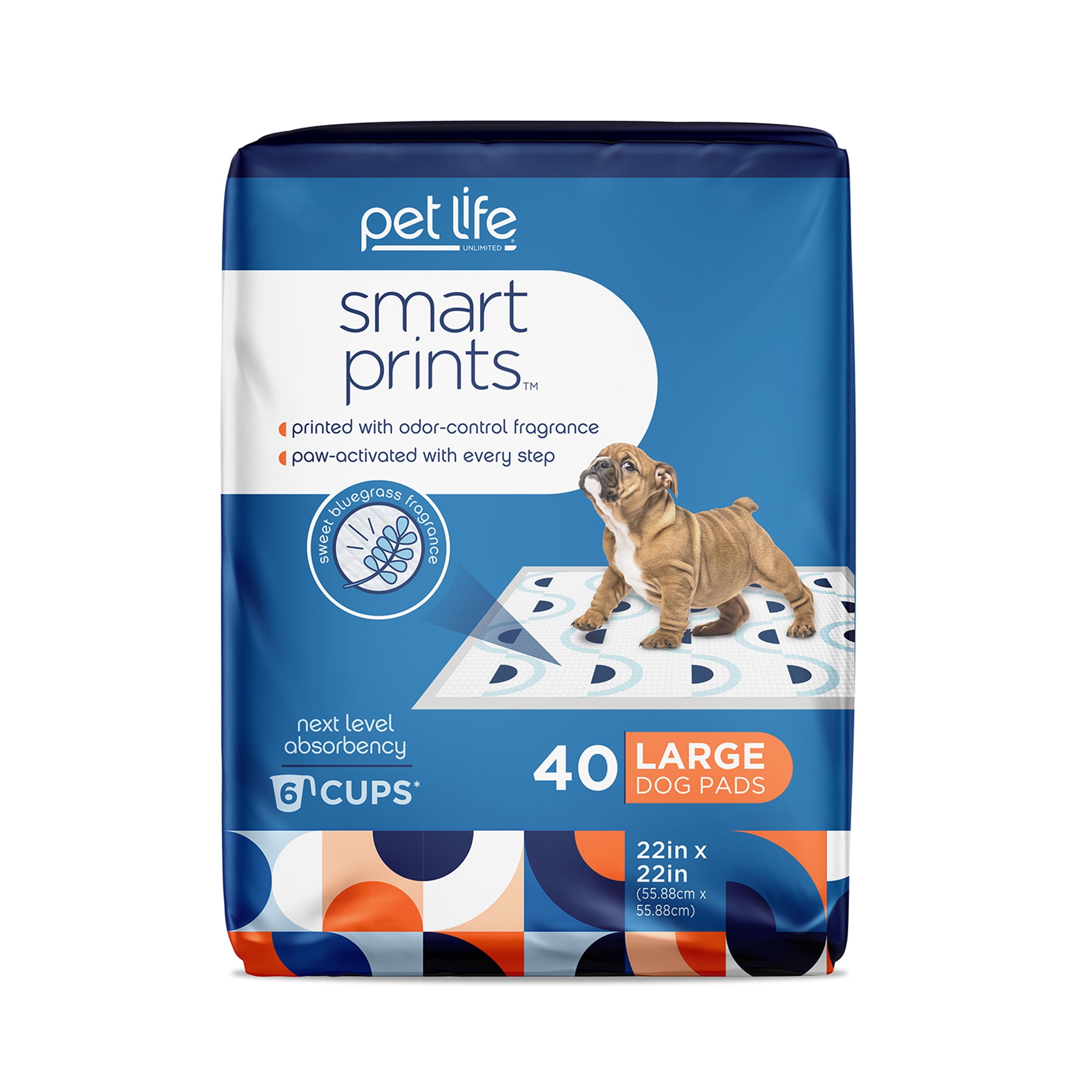 Pet Life Unlimited Dog Pads, Smart Prints, XXL, Scallop Print, 30ct 