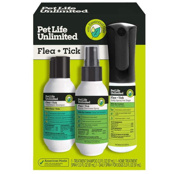 Pet Life Unlimited Flea & Tick 3-Step Prevention Trial Kit for Dogs
