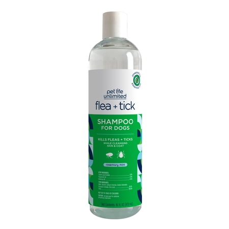 Pet Life Unlimited Flea & Tick Treatment Gel Shampoo for Dogs, 16 fl oz