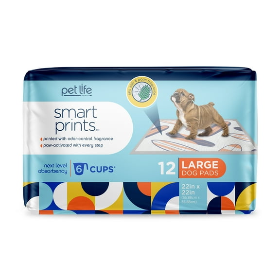 Pet Life Unlimited Smart Prints Dog Pads, Summer Surf's Up Print, 12ct