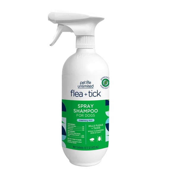 Pet Life Unlimited Spray-on Flea & Tick Shampoo for Dogs, 16oz