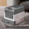 thumbnail image 1 of Pet Litter Box Fully Enclosed Spillproof Deodorant Cat Toilet Two-Way Shovel Large Capacity Cat Toilet Litter Box Closed Sandbox, 1 of 7
