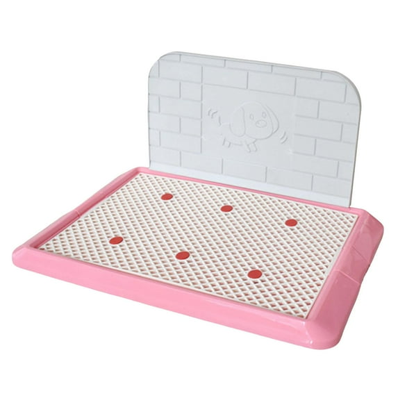 Pet Litter Tray, Dog Potty Toilet Loo Training Pads Holder, Kitten with Fence Dog Litter Box for Small Animals Small Medium Large Dogs Bunny Pink