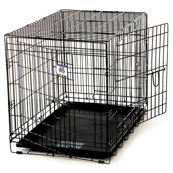 Pet Lodg 2-Door 30" Wire Crate for Dogs with Removable Tray