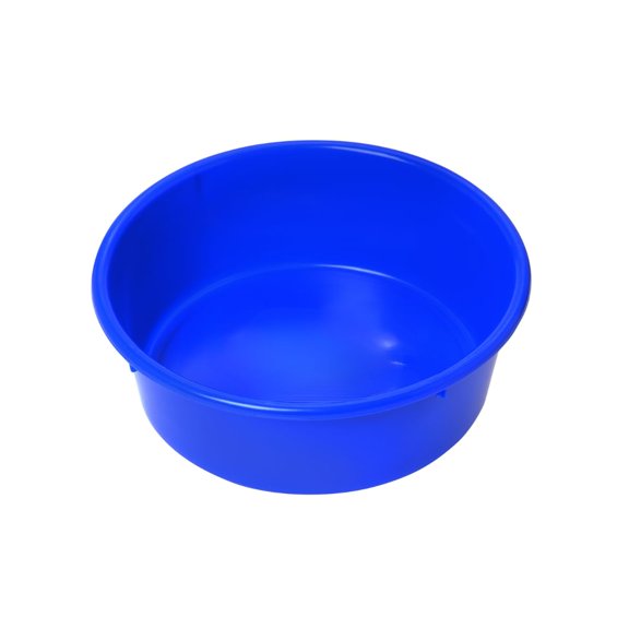 Pet Lodge® 5 Quart Plastic Dog Bowl & Utility Pan - Heavy Duty Water Dish for Large Breeds - Impact Resistant, Pet Safe Indoor/Outdoor Feeder - 11.5 Inch Diameter - Made in USA (Blue, 5 Quart)