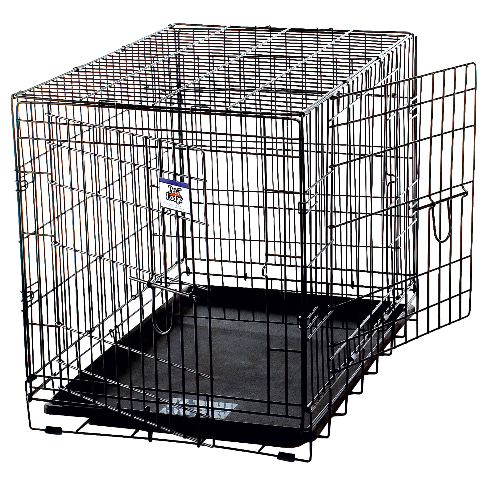 Pet Lodge Black Double Door Wire Pet Crate
