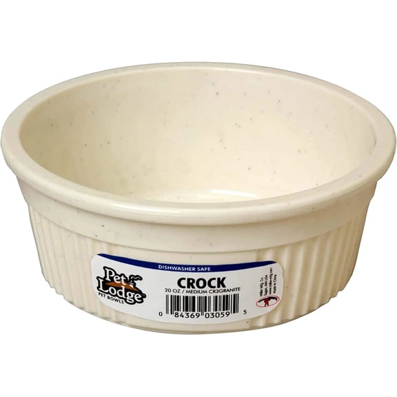 Pet Lodge Chew-Resistant 20 Ounce Impact-Resistant Plastic Pet Bowl for Pets, Stylish Design