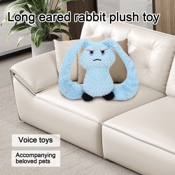 Pet Long - Eared Rabbit Plush Toy - Squeaky Paper Sound, Chewable Design For Dogs, Blue - Pet Toy, Dog Toy, Interactive Toy, Durable Toy For Puppies And Dogs