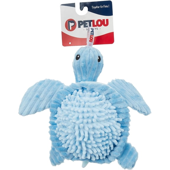 Pet Lou Blue Bay Turtle Dog Toy, 10-inch Length