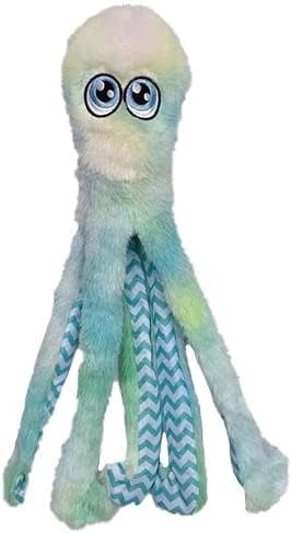 Pet Lou Octopus Dog Plush Toy, 16-inch Length, Teal Tie Dye