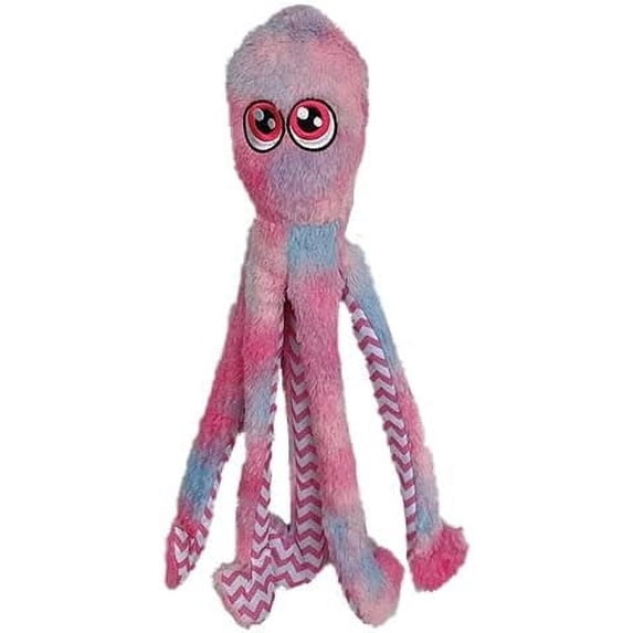 Pet Lou Octopus Dog Plush Toy, 16-inch Length, Pink Tie Dye