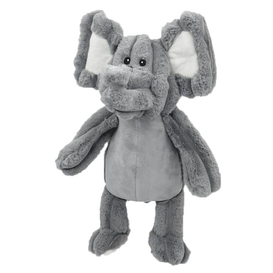 Pet Lou Zoo Friends Elephant, 16-inches Height, Gray, Squeak Toy, Plush, Pet Toys and Supplies