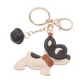 thumbnail image 1 of Pet Lover Car Keychain Textured PU Leather Craftsmanship French Bulldog Charm Secure Attachment for Keyrings, 1 of 7