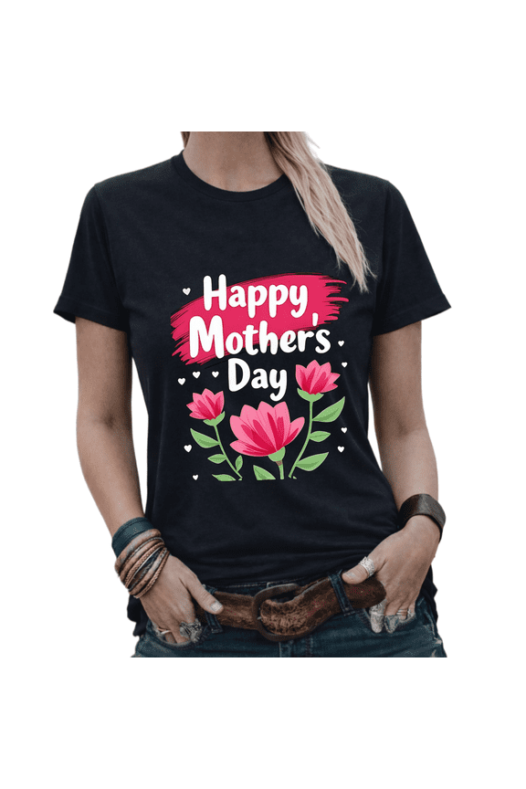 Pet Lover Cat & Dog Mom Watercolor Graphic Tees Womans T-shirt Tops Black/White S-5XL