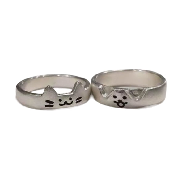 Pet Lover's Rings Modern Couple' Rings Ornament with and Dog Elegant Rings for Pet Enthusiasts