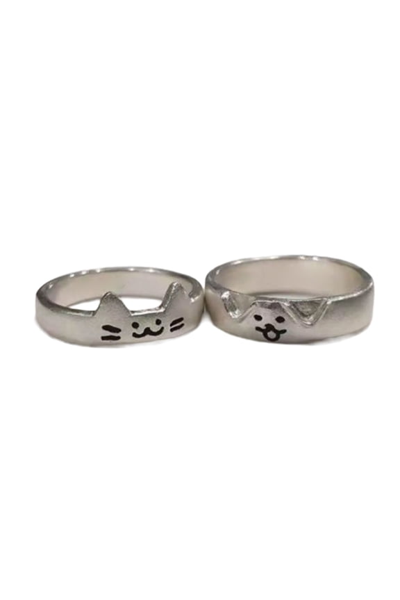 Pet Lover's Rings Modern Couple' Rings Ornament with and Dog Elegant Rings for Pet Enthusiasts