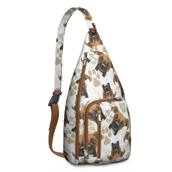 Pet Lover's Vintage Dog Sling Bag - Floral Canine Design Shoulder Backpack (Organized Multi-Pocket, Stylish & Functional)
