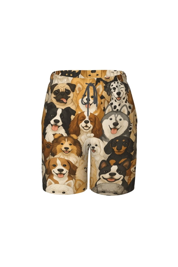 Pet Lovers Dog Beach Pants Lightweight Teen Shorts with Mesh Lining and Drawstring