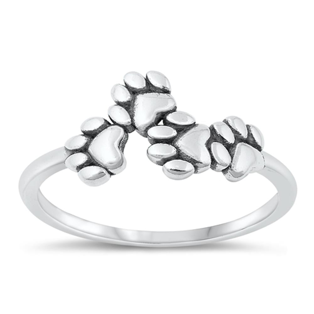 Paw print ring - sterling silver 925 - gift for dog lovers high quality and owners - Pet Jewelry - Paw print - paws jewelry