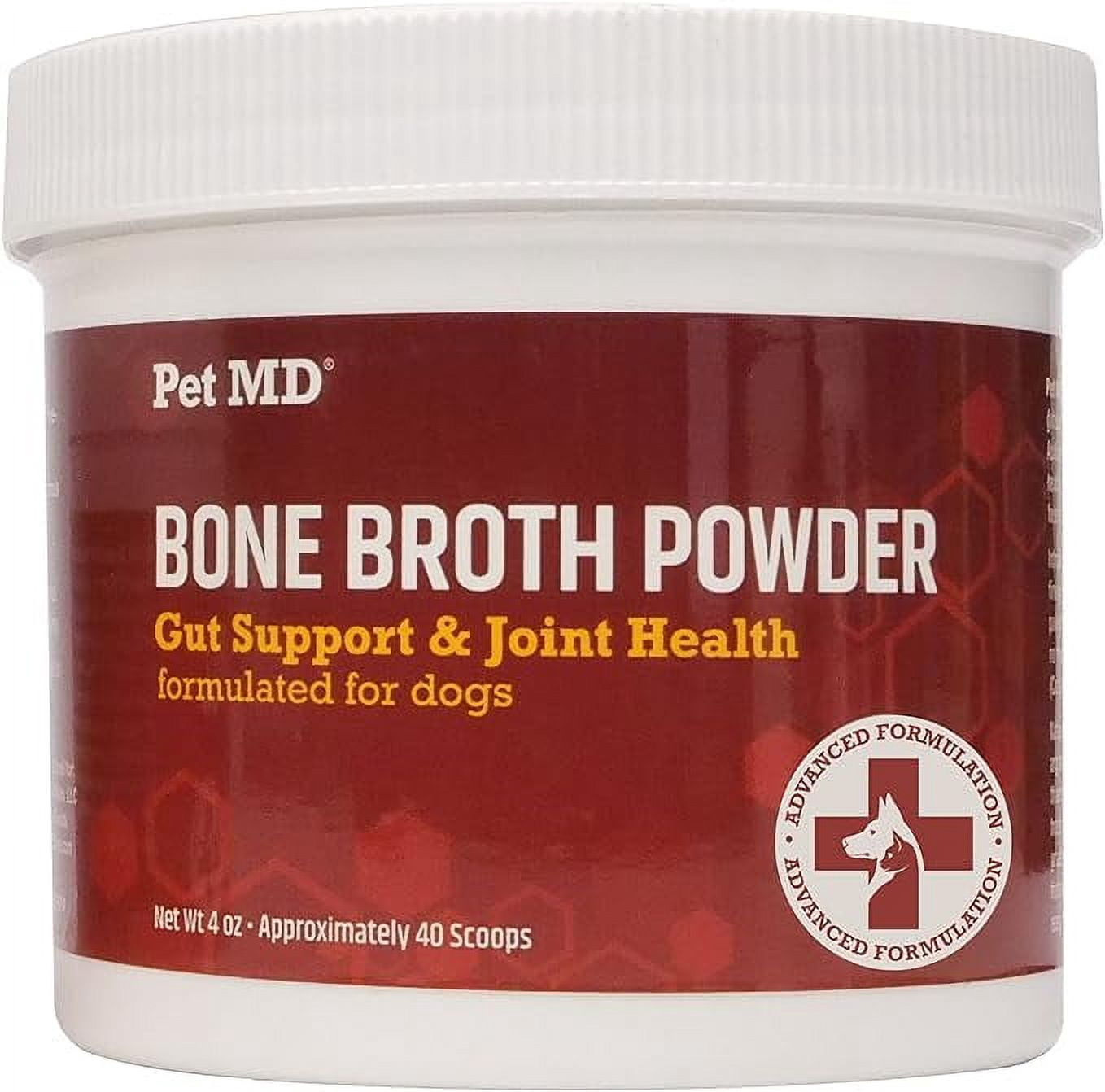 Pet MD Bone Broth for Dogs Dog Food Toppers with Vitamins, Amino
