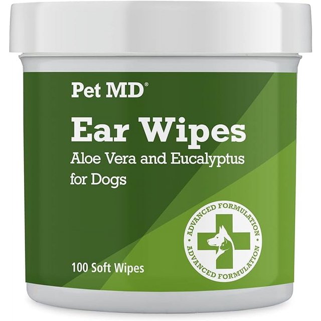 Pet MD Dog Ear Cleaner Wipes Otic Cleanser for Dogs to Stop Ear Itching, and Infections with