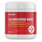 Pet MD Medicated Aloe Scent Pet Grooming Wipes, 100 Count
