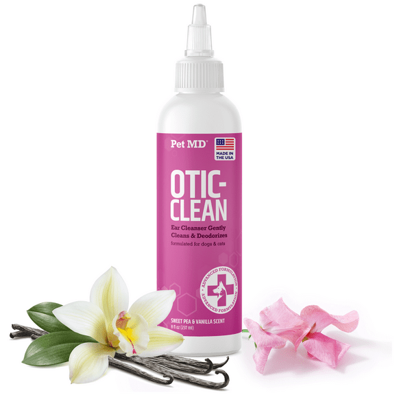 Pet MD Otic Clean Dog Ear Cleaner for Cats and Dogs - Effective Against Infections, Itching, and Controls Odor - 8 oz