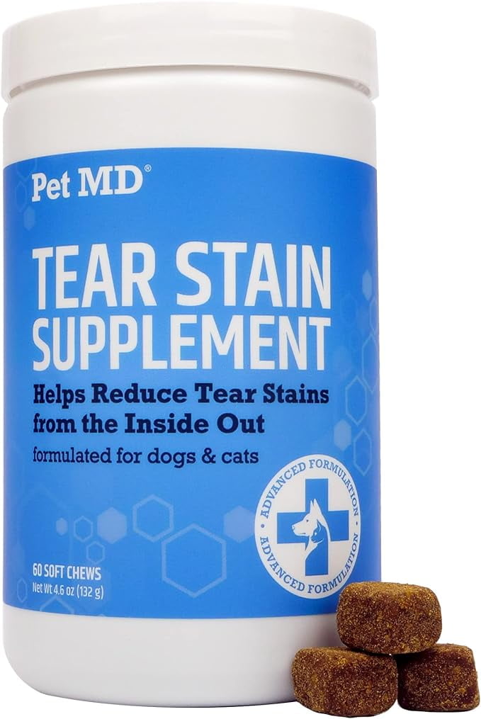 Pet MD Tear Stain Remover for Dogs & Cats Antioxidant Eye Care