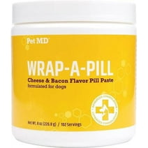 Pet MD Wrap A Pill Cheese & Bacon Flavor Pill Paste for Dogs - Make a Pocket or Pouch to Hide Pills & Medication - 8 oz