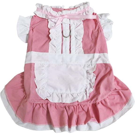Pet Maid Outfit Cat Princess Dresses Adorable Costume for Cats Dogs Birthday Party, Black White S
