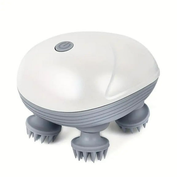 Electric Pet Massager for Cats & Dogs - 4 Rotating Heads - Muscle Relaxation & Circulation - 3 Speed Settings - Gentle Silicone Nodes