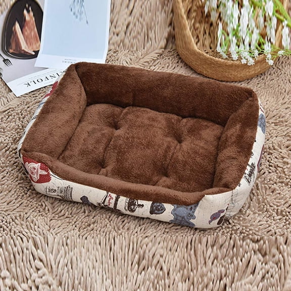 Pet Mat Bed Cat Dog Bed Large Dogs Dog House Pet Cat Cashmere House Printing Keep Warm Pet Bed Cushion Pet Supplies