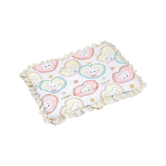 Pet Mat Thick Ruffled Fleece Warm Pet Bed Blanket Extra Large 35.4 Inch Beige 1 Season Use Washable Sleeping Pad for Dogs Cats Indoor Floor Sofa Kennel Crate Resting
