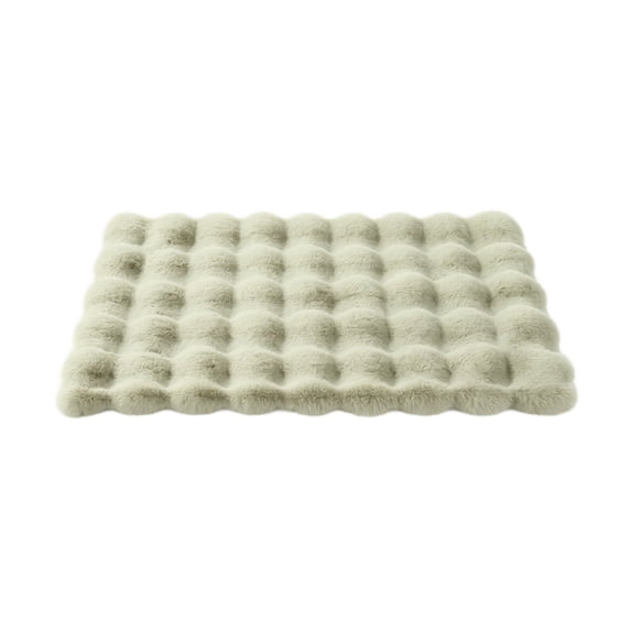 Pet Mat, Ultra Soft Faux Rabbit Fur Fluffy Plush, 1 Piece Bubble Textured Washable Pad, Warm Sleeping Cushion for Dogs Cats Small Medium Pets Indoor Couch Floor Crate Nest Use