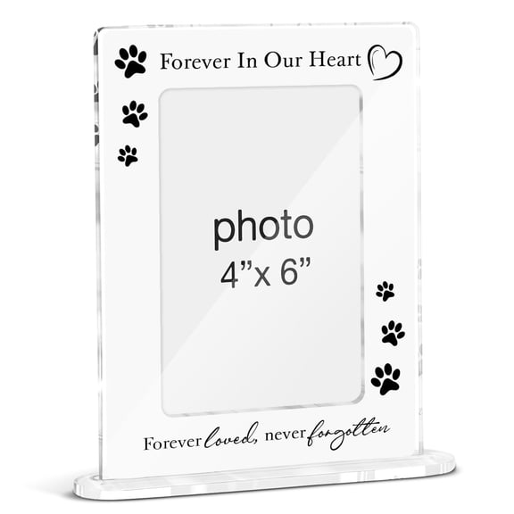 Pet Memorial Acrylic Picture Frame 4 x 6 Inch Photo Desktop Display