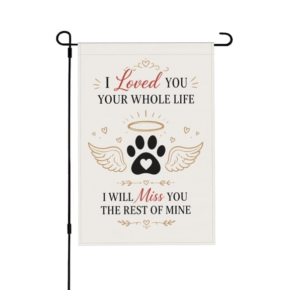 Pet Memorial Garden Flag With Dog Paw Prints For Porch Patio Lawn Farmhouse Decor 12x18 in
