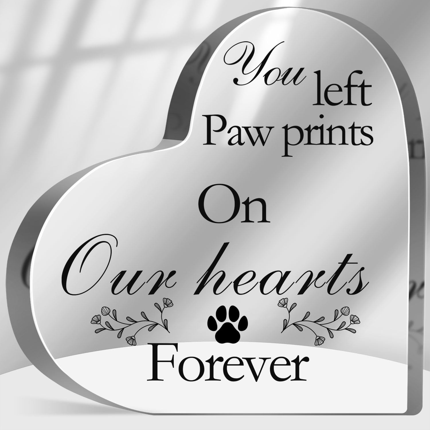 Pet Memorial Gift - Heart Acrylic Decor Sign Sympathy for Pet Loss ...