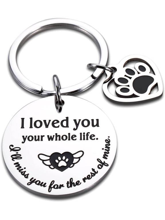 Pet Memorial Gifts Dog Cat Remembrance Bereavement Gifts Keychain Dog Memorial Gifts for Loss of Dog Pup Puppy Sympathy Gifts for Men Women Pet Lover Owner Friends Paw Print Presents for Men Women