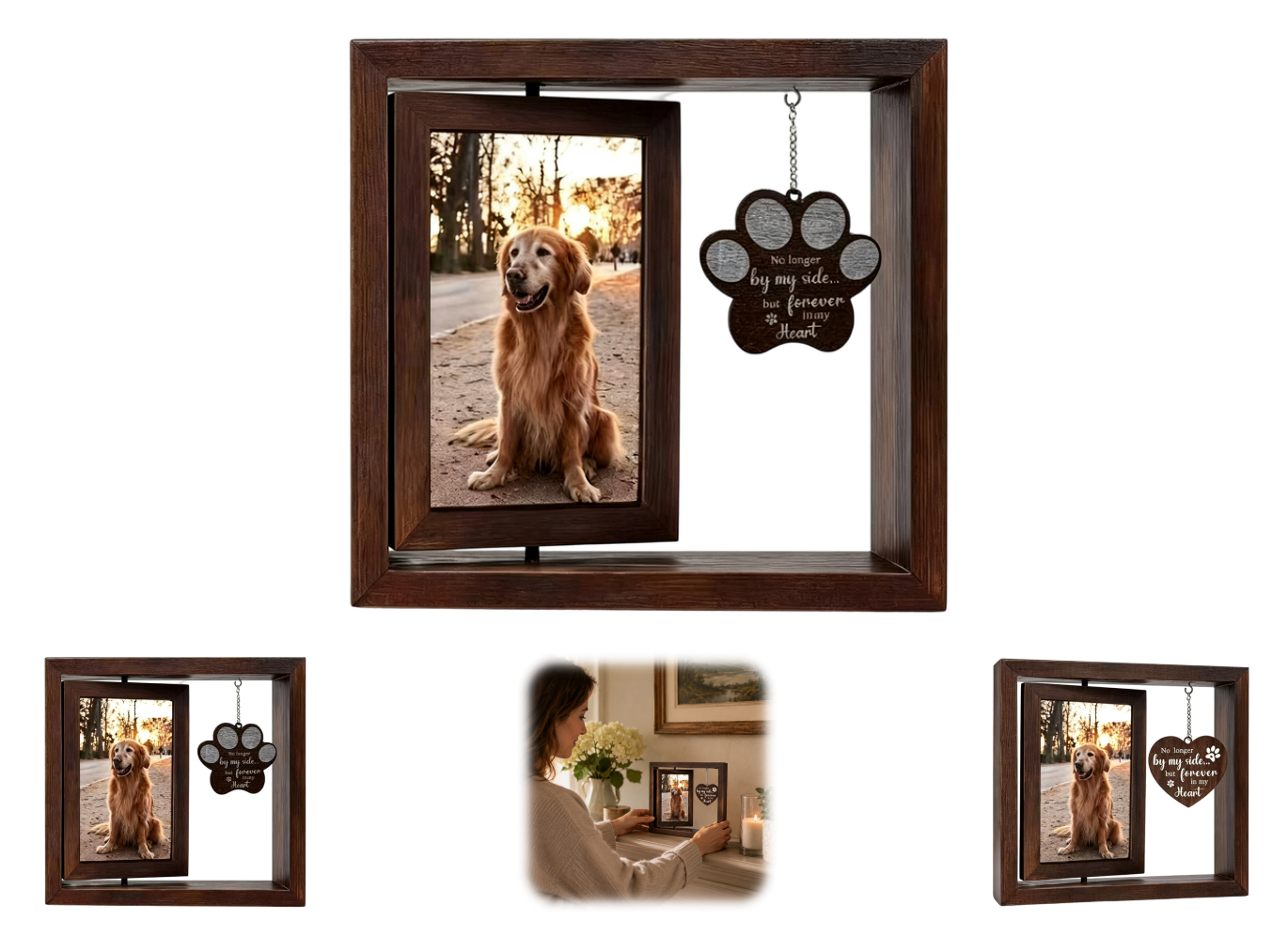 Pet Memorial Gifts For Dogs Acrylic Display Rotating Wooden Picture Pet Memorial Gifts For Dogs Acrylic Display Rotating Wooden Picture