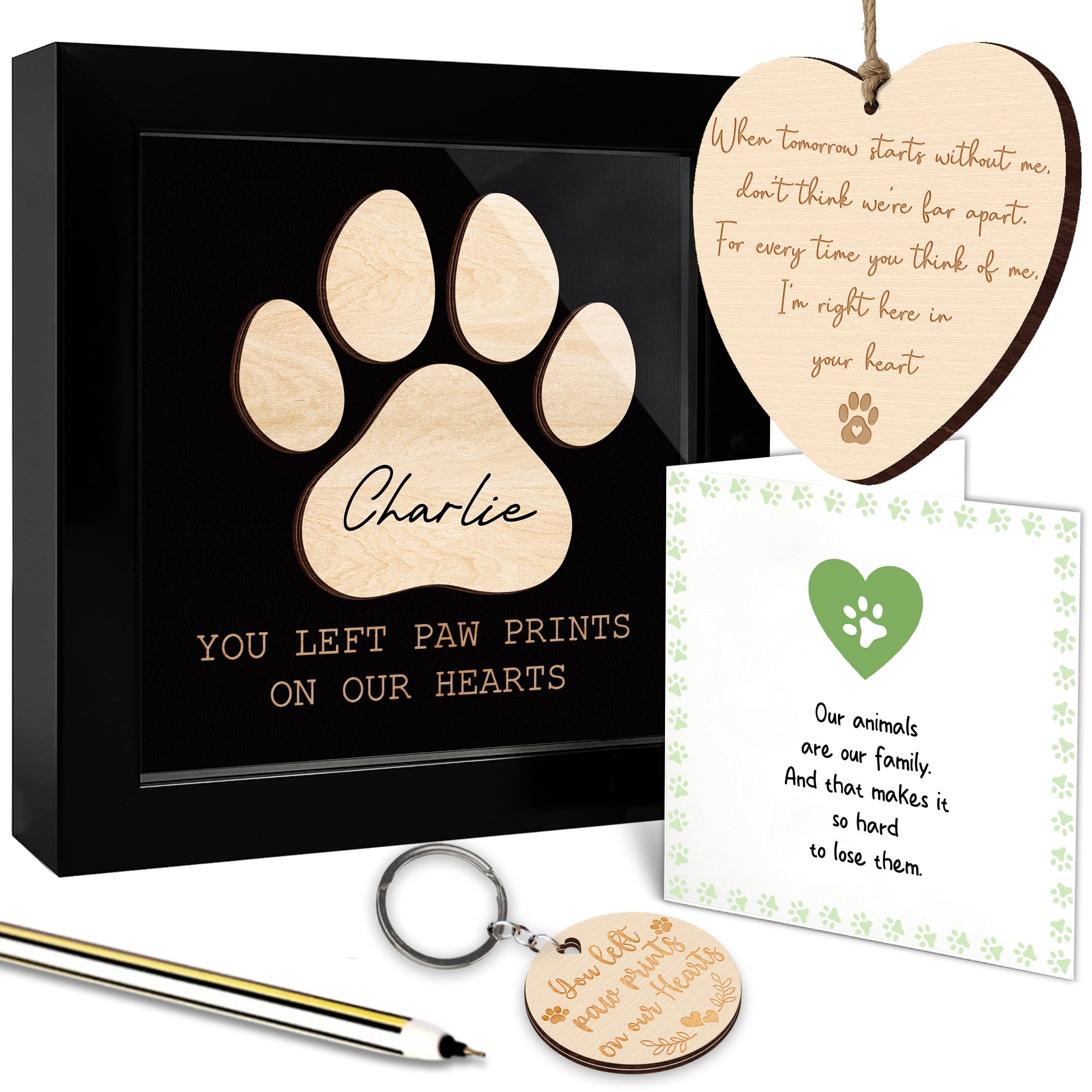 Pet Memorial Gifts for Loss of Dog, Paw Print Frame Remembrance for ...