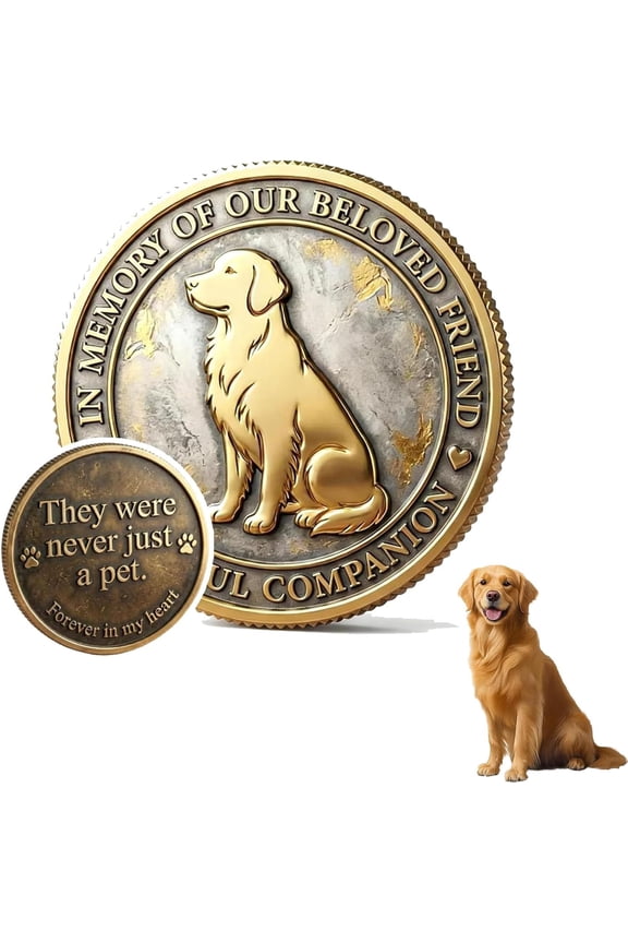 Pet Memorial Keychain – Pocket Hug Token for Loss of Dog or Cat, Sympathy Gift for Pet Lovers, Remembrance Keepsake(1pcs-Golden Retriever)