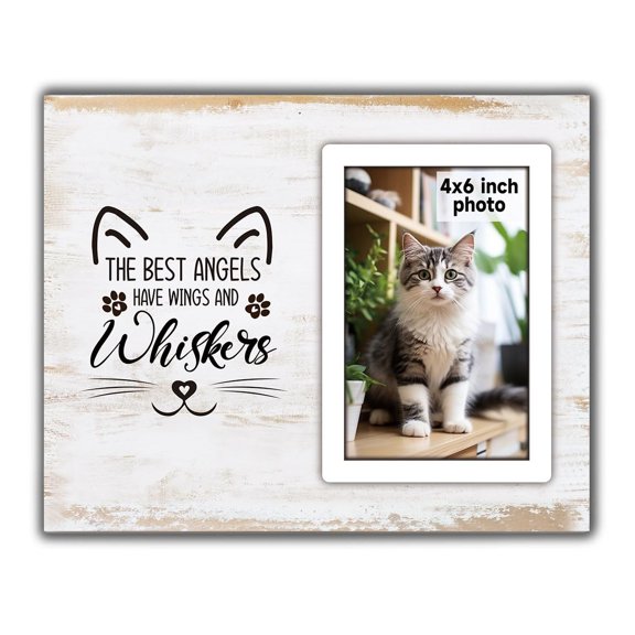 Pet Memorial Photo Frame 10x8 Wood 4x6 Picture Frame with Easel Back Jute Rope