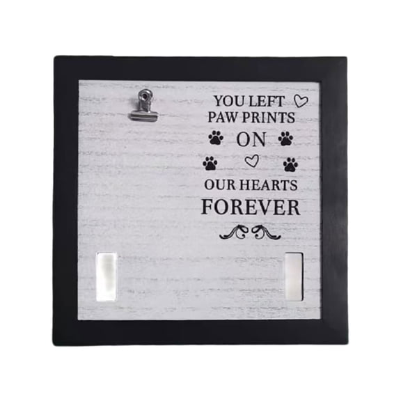 Pet Memorial Picture Frame 9x9Inch Frame for Loss of Dog Cats Sympathy Gift Dog Collar Keepsakes Photo Sign