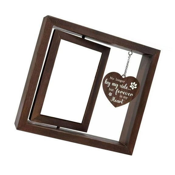 Pet Memorial Picture Frame for 4x6'' Photo Dog Loss Sympathy with Rotating Photo Frame Home Table