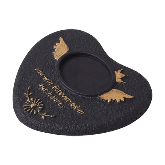 Pet Memorial Stones for Dog Or Cat,Loss Of Dog Sympathy Gift Indoor Display,Pet Grave Markers Dog Bereavement Gifts Outdoor Tombstone Heart Shaped Carving Black