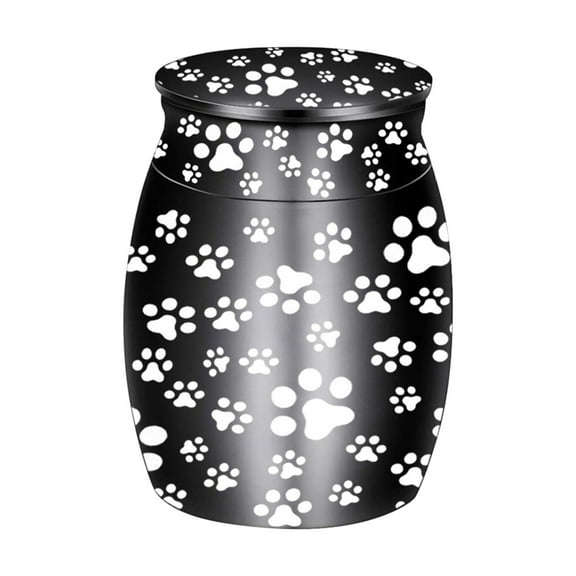 Pet Memorial Urn, Aluminum Alloy Engraved Paw Print Keepsake for Ashes of Cats and Dogs, Small Animal Resting Place to Honor Cherished Memories and a Lifelong Bond Forever