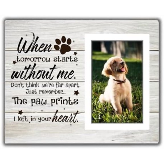 Pet Memory Picture Frame - Dog & Cat Memorial Photo Frame 4x6, Dog Picture Frames for Loved Ones Lost$$Home Decor, Kitchen, & Other